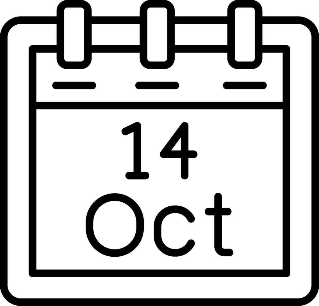 October 14 Vector Icon