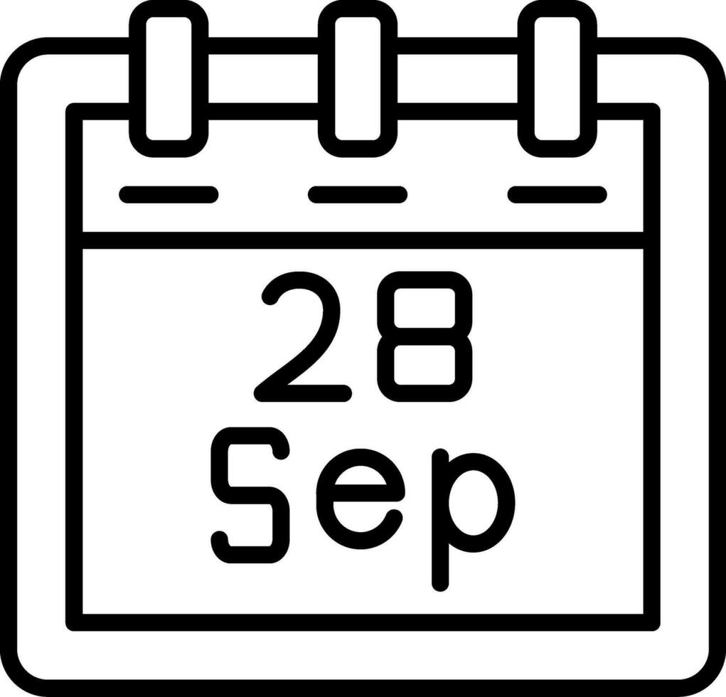 September 28 Vector Icon