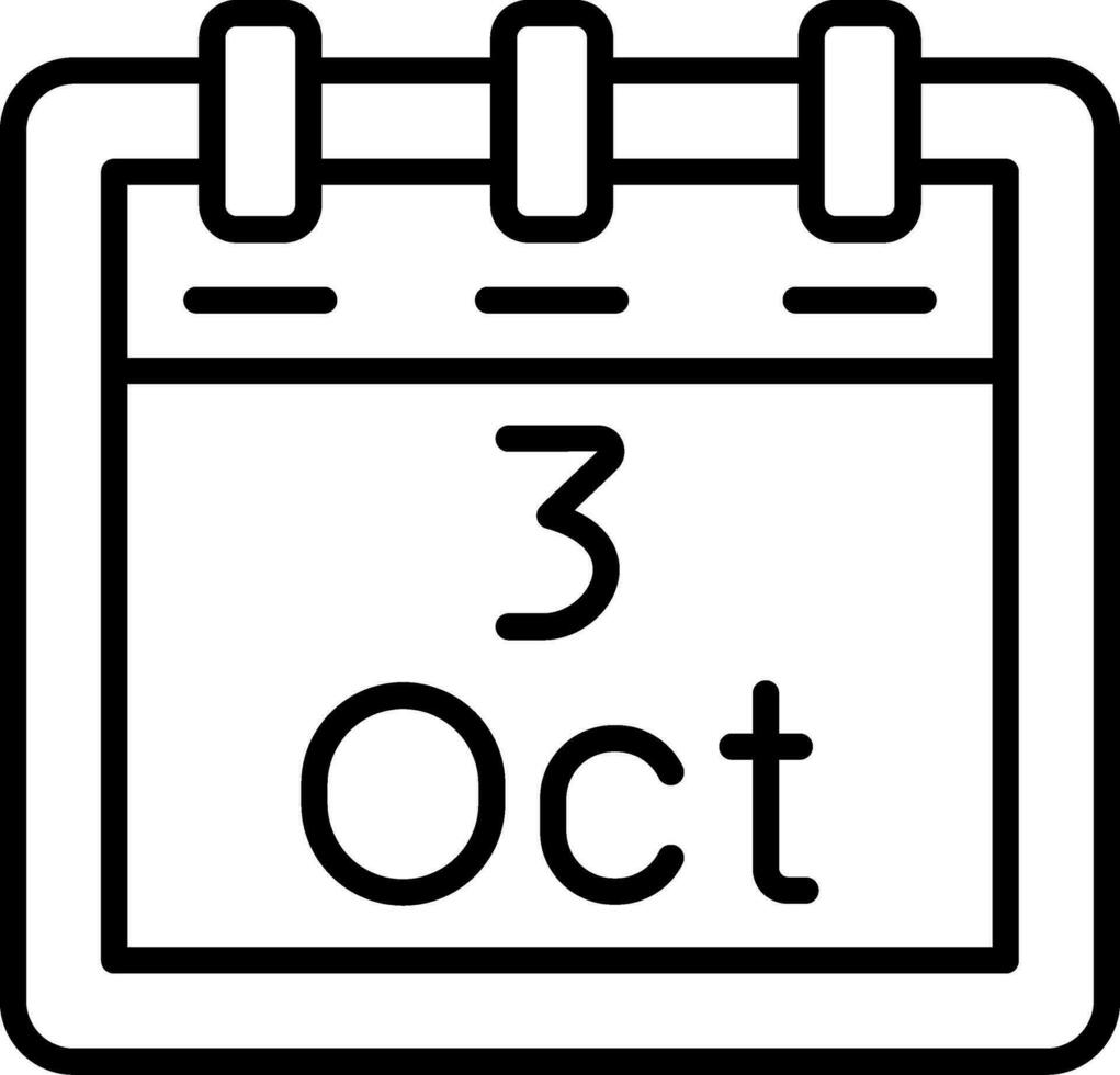 October 3 Vector Icon