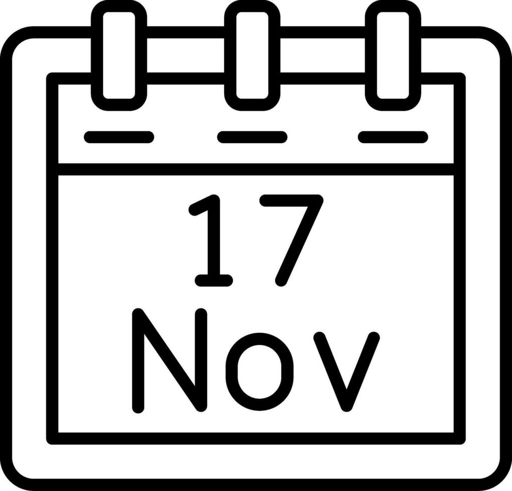 November 17 Vector Icon