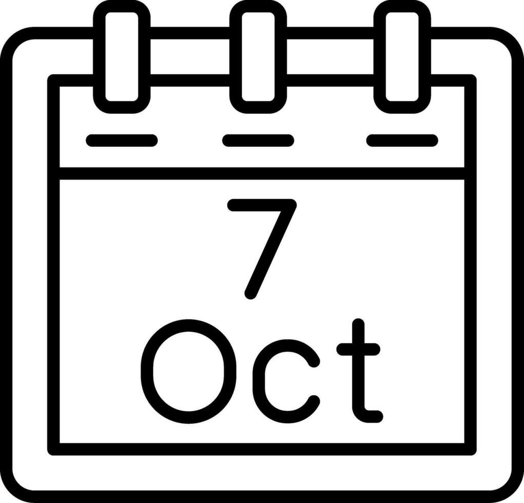 October 7 Vector Icon