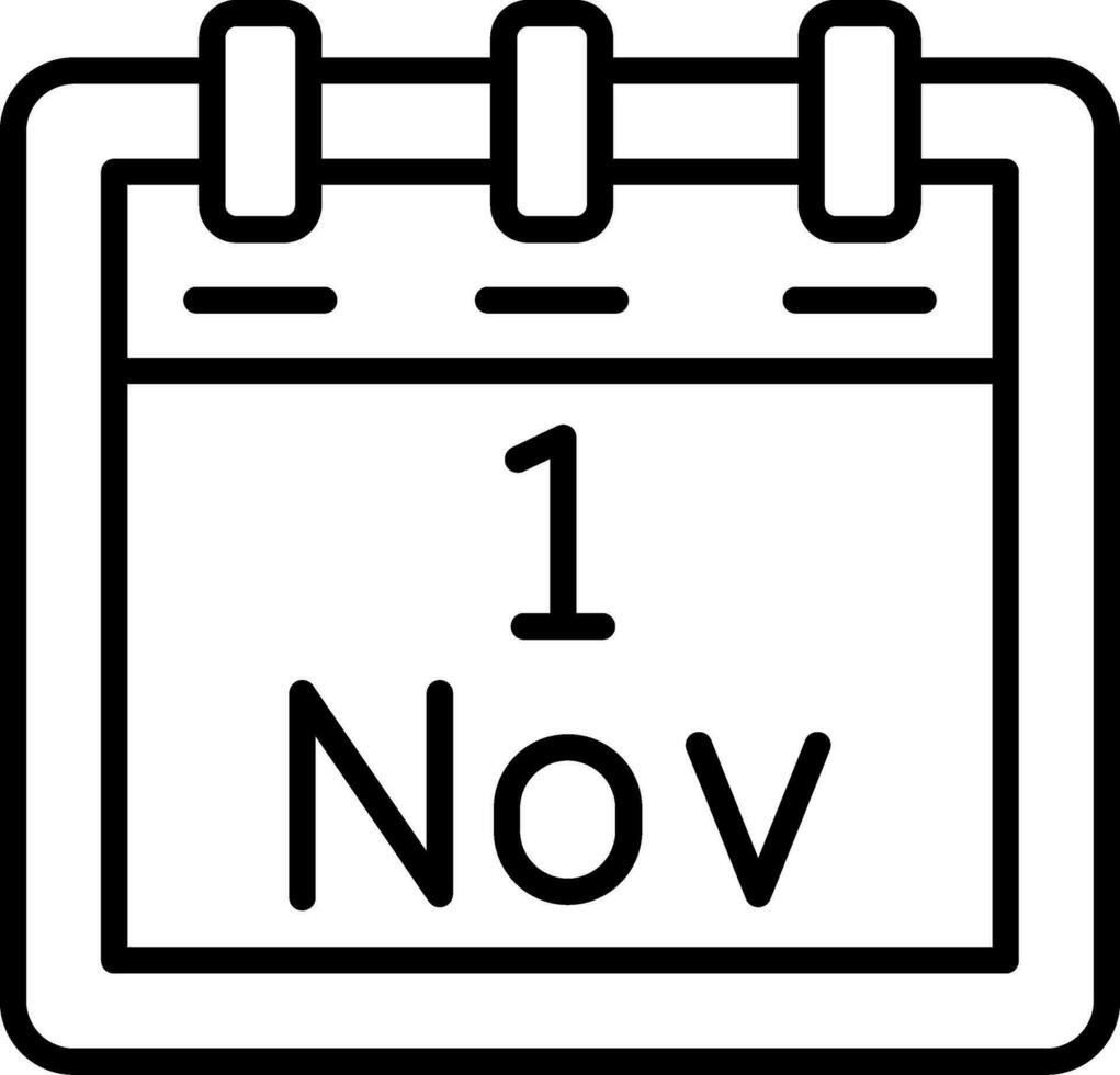 November 1 Vector Icon