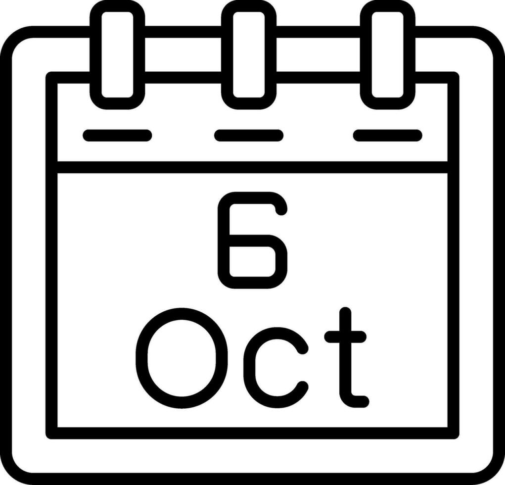 October 6 Vector Icon