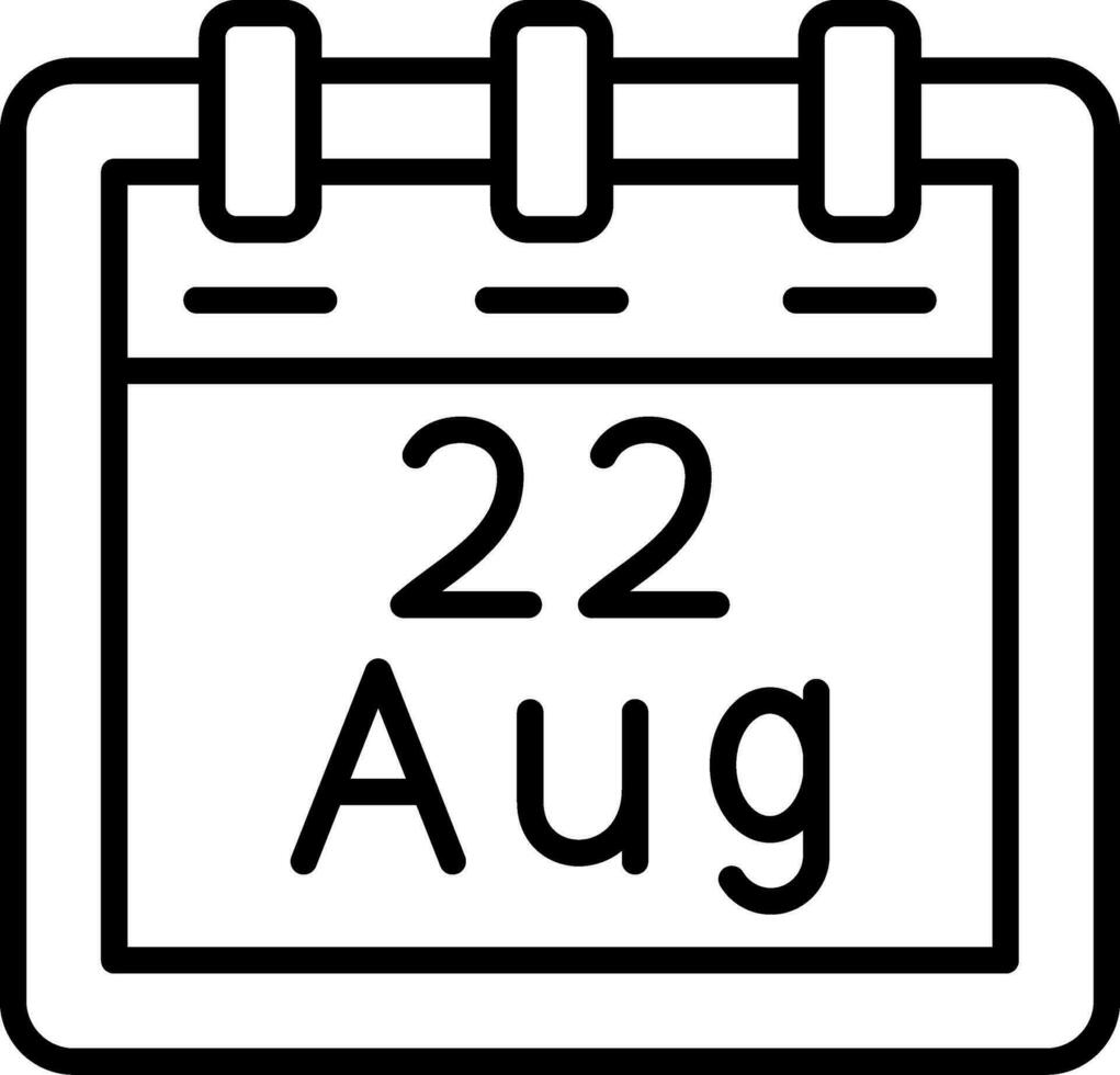 August 22 Vector Icon