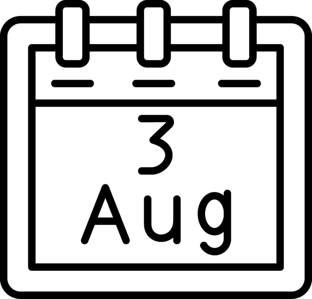 August 3 Vector Icon