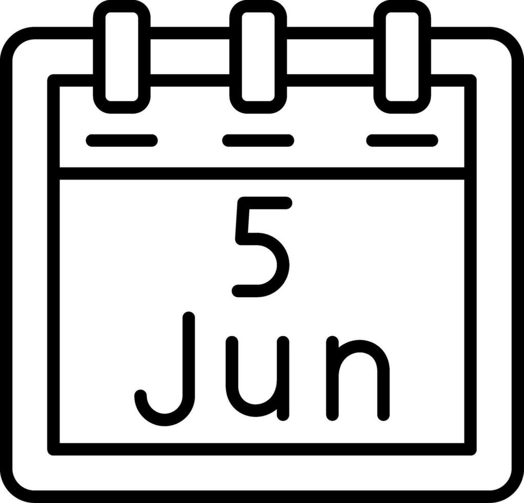 June 5 Vector Icon