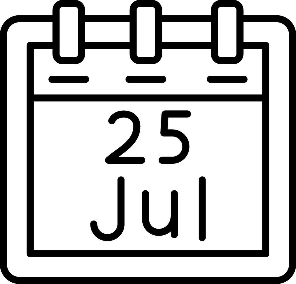 July 25 Vector Icon