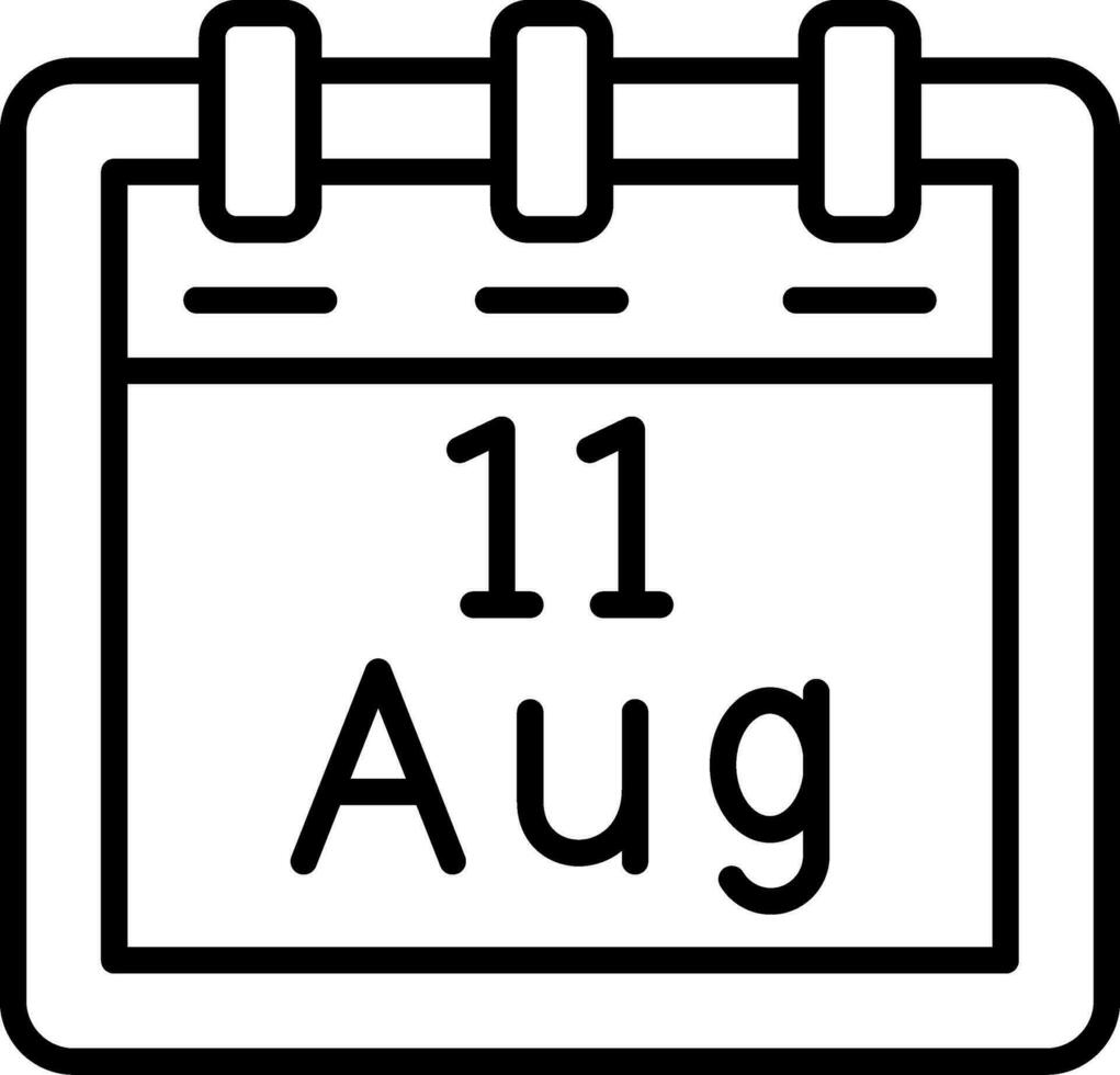 August 11 Vector Icon