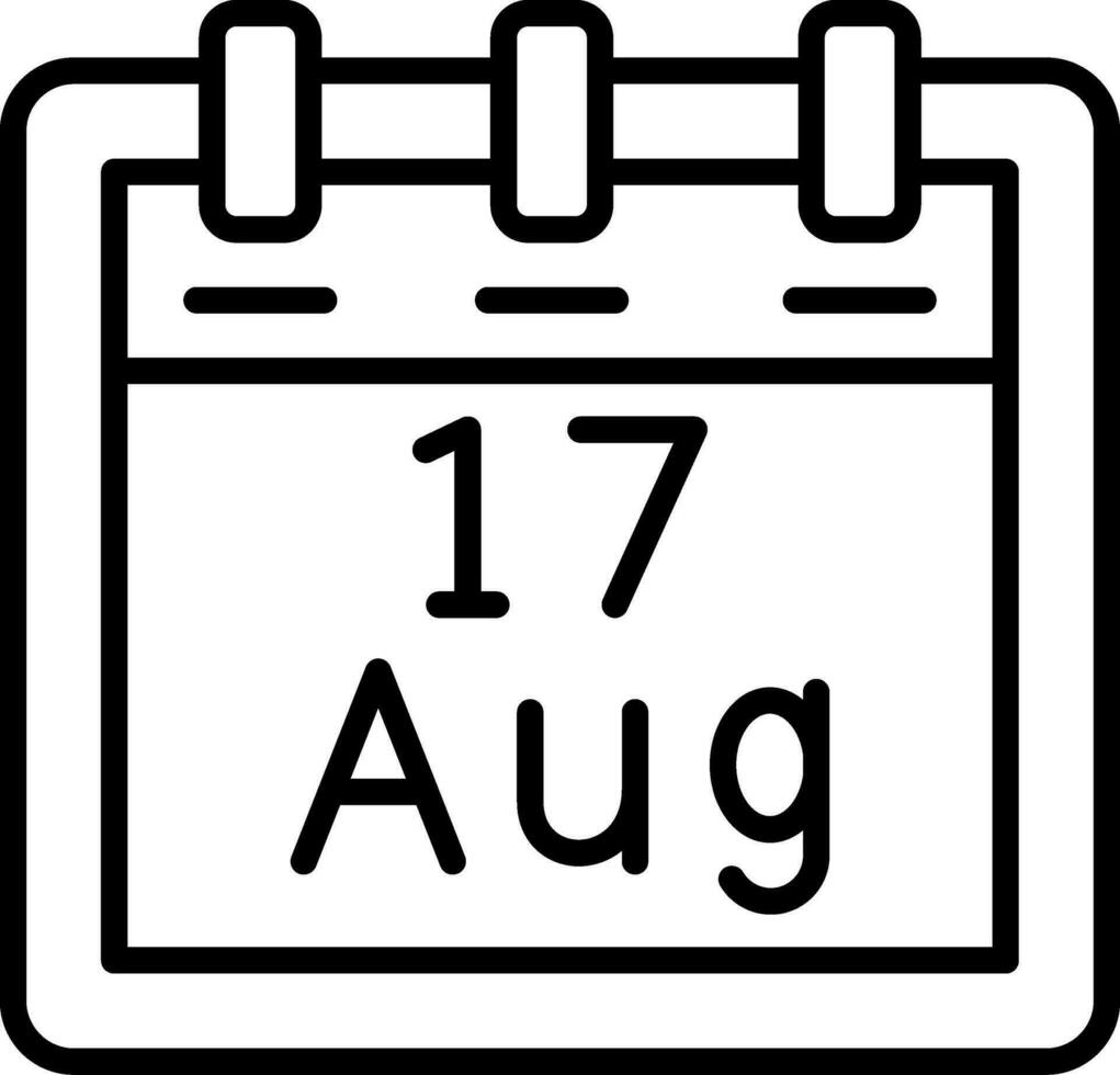August 17 Vector Icon