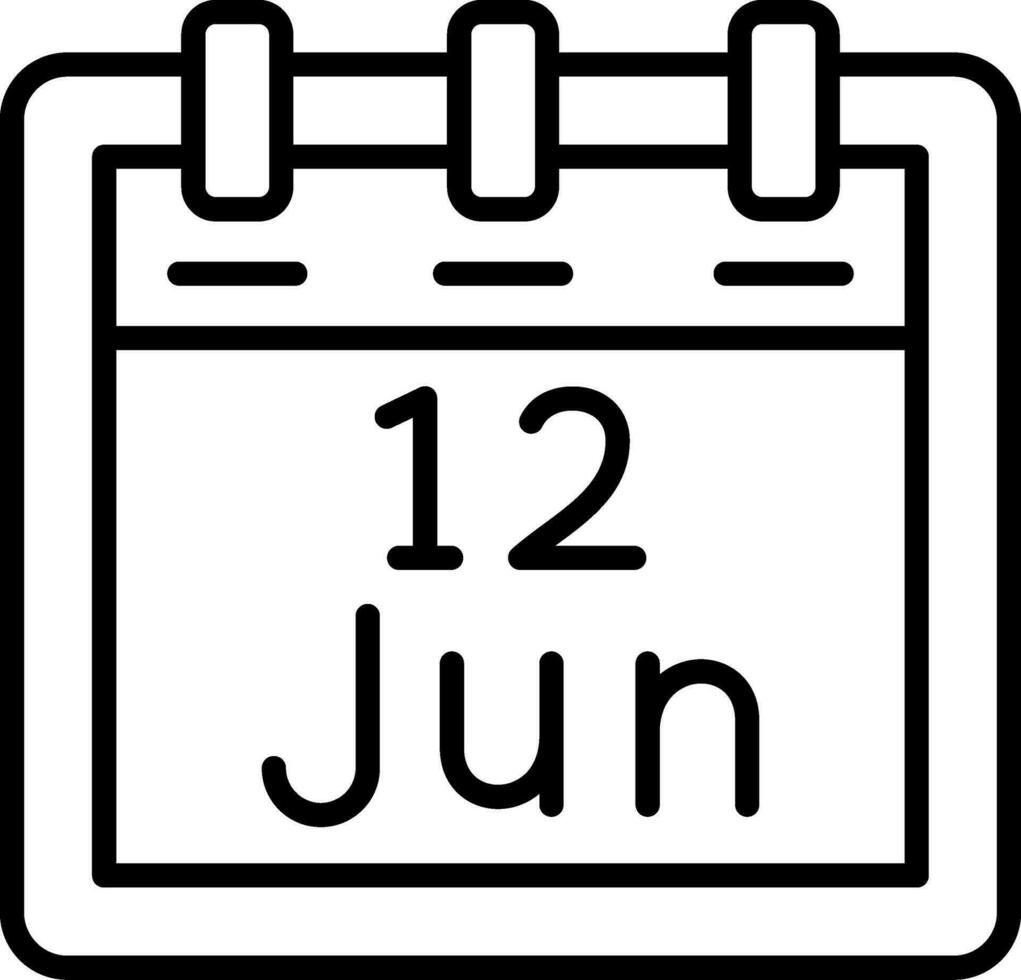 junio 12 vector icono