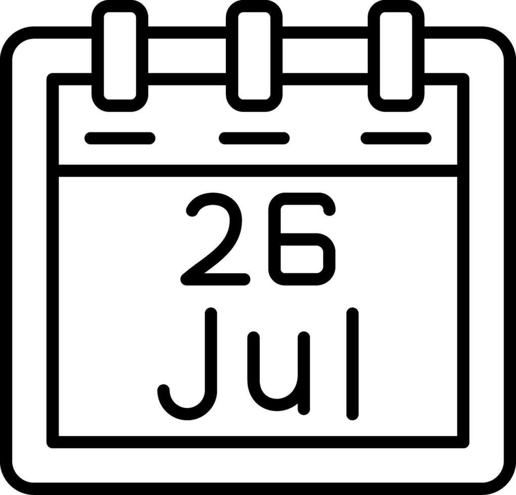 July 26 Vector Icon