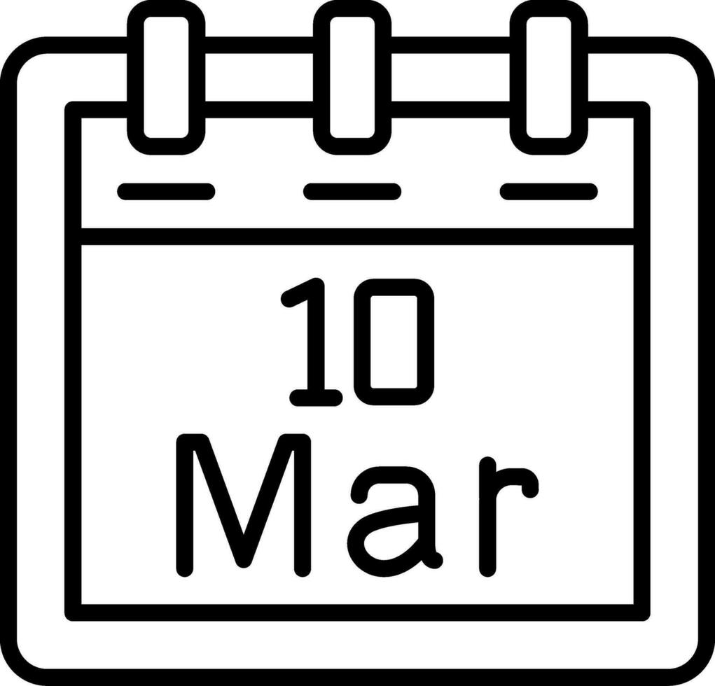 March 10 Vector Icon