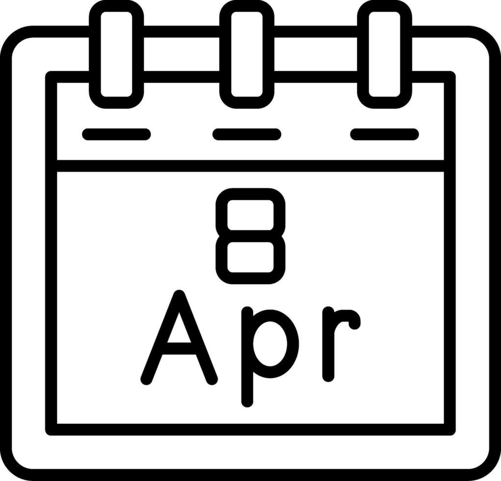 April 8 Vector Icon