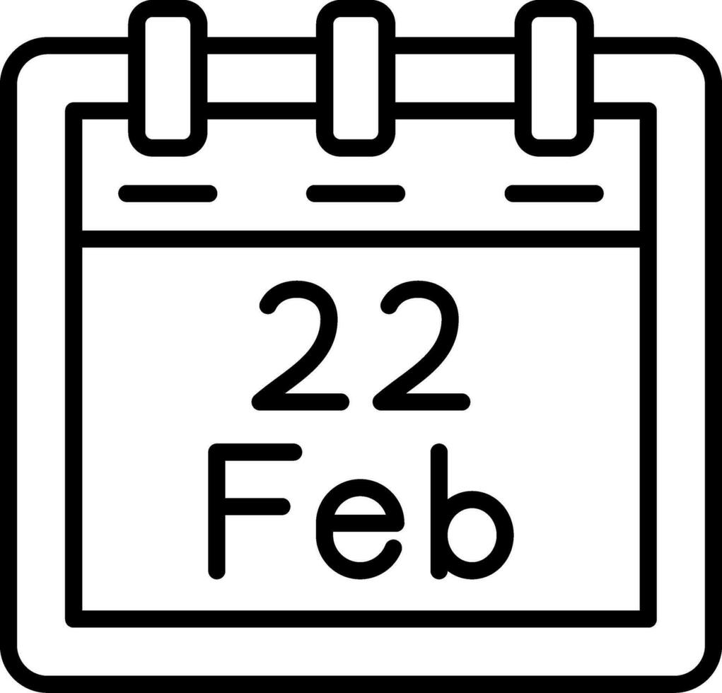 February 22 Vector Icon