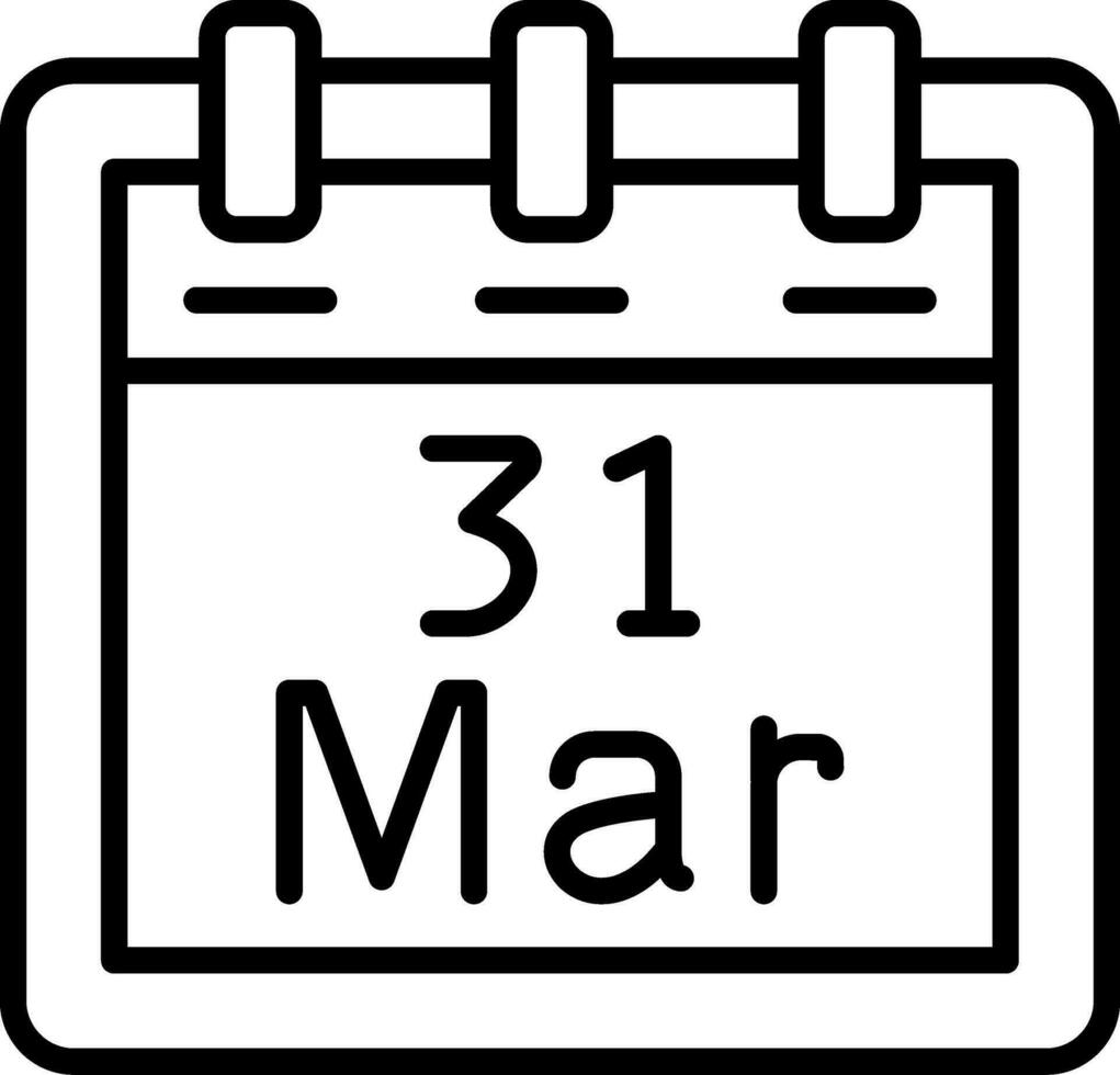 March 31 Vector Icon