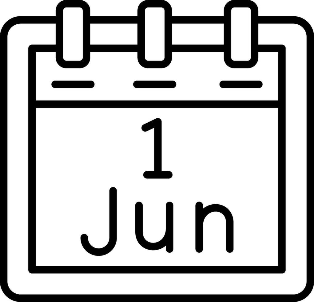 June 1 Vector Icon
