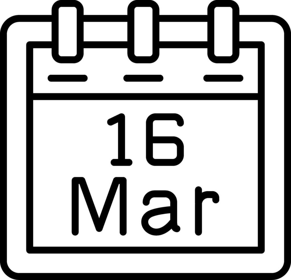 March 16 Vector Icon