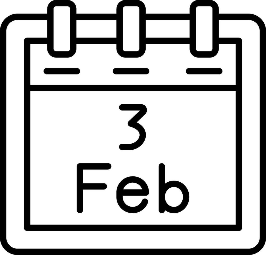 February 3 Vector Icon