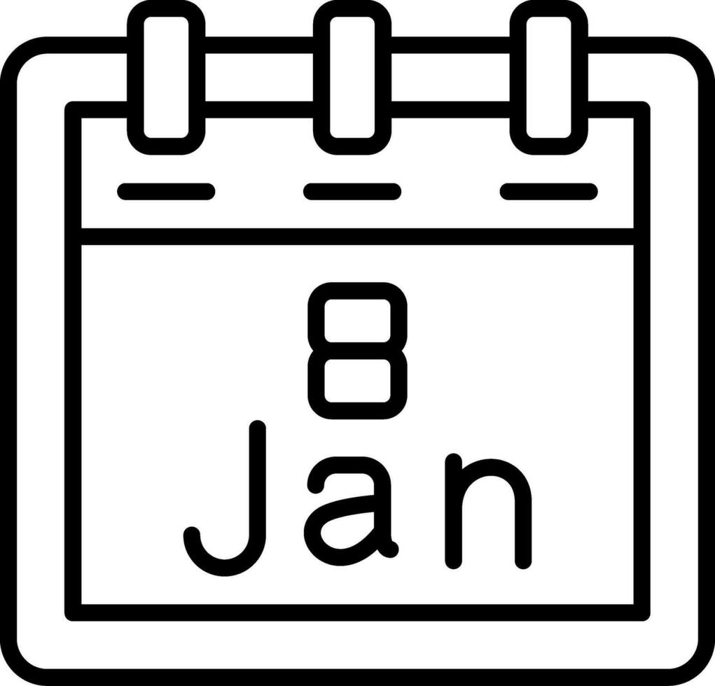 January 8 Vector Icon