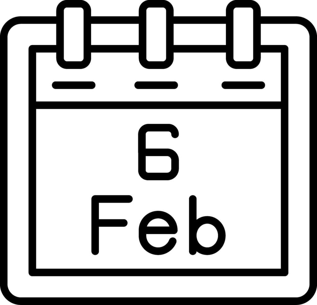 February 6 Vector Icon