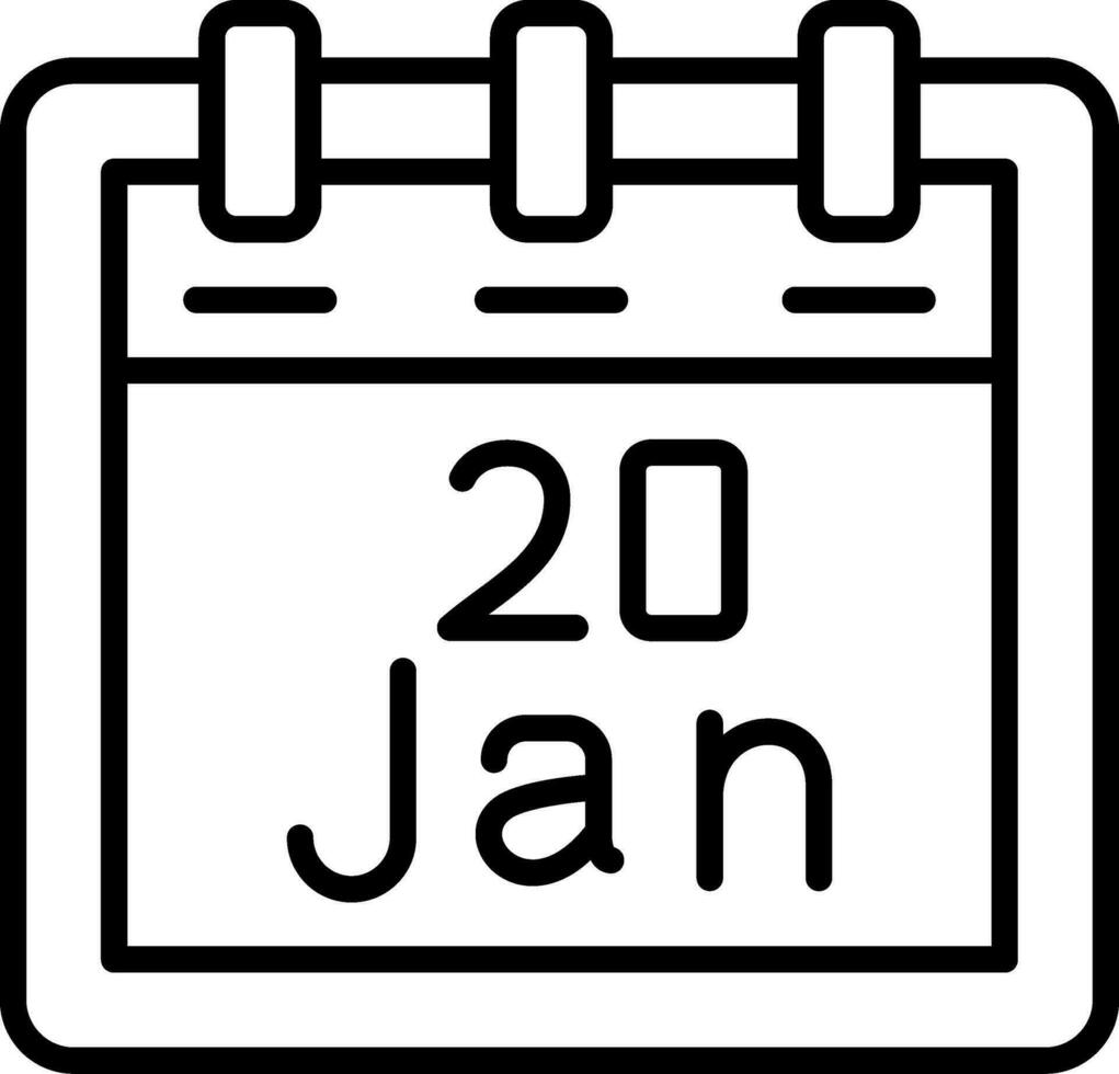 January 20 Vector Icon