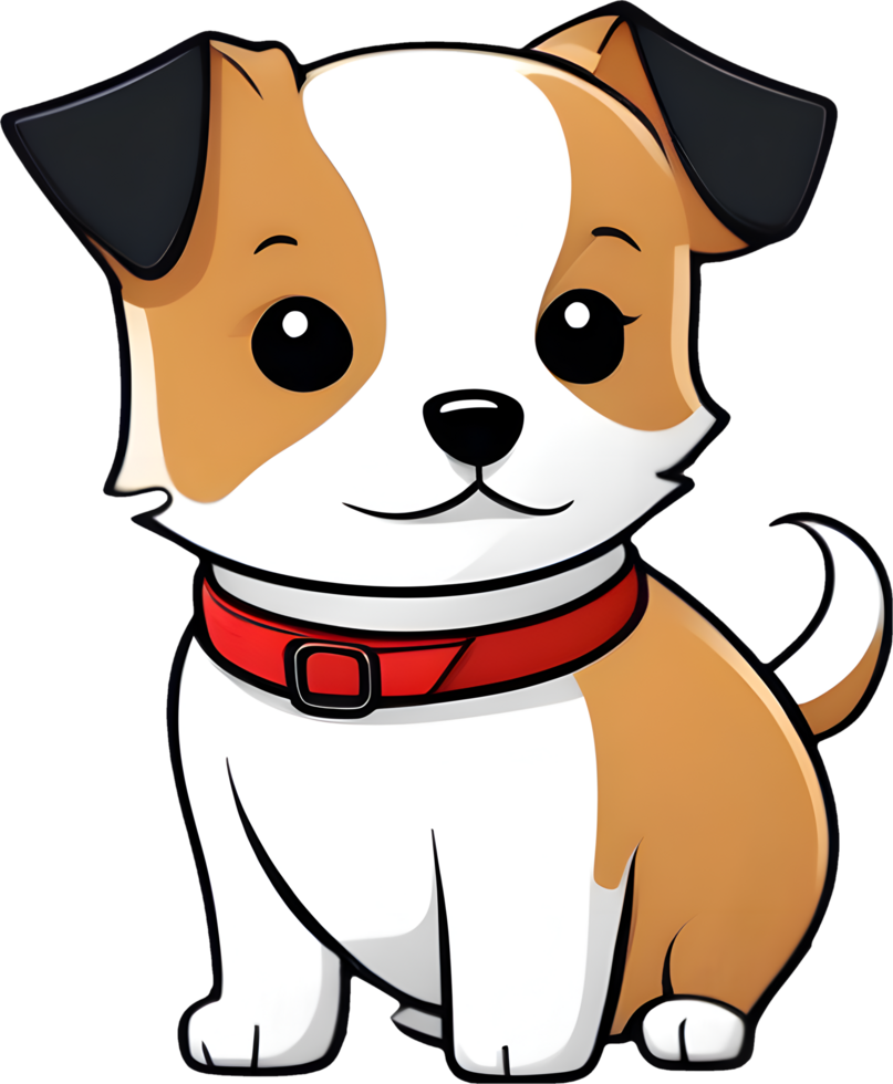 Cute cartoon dog drawing. AI-Generated. png