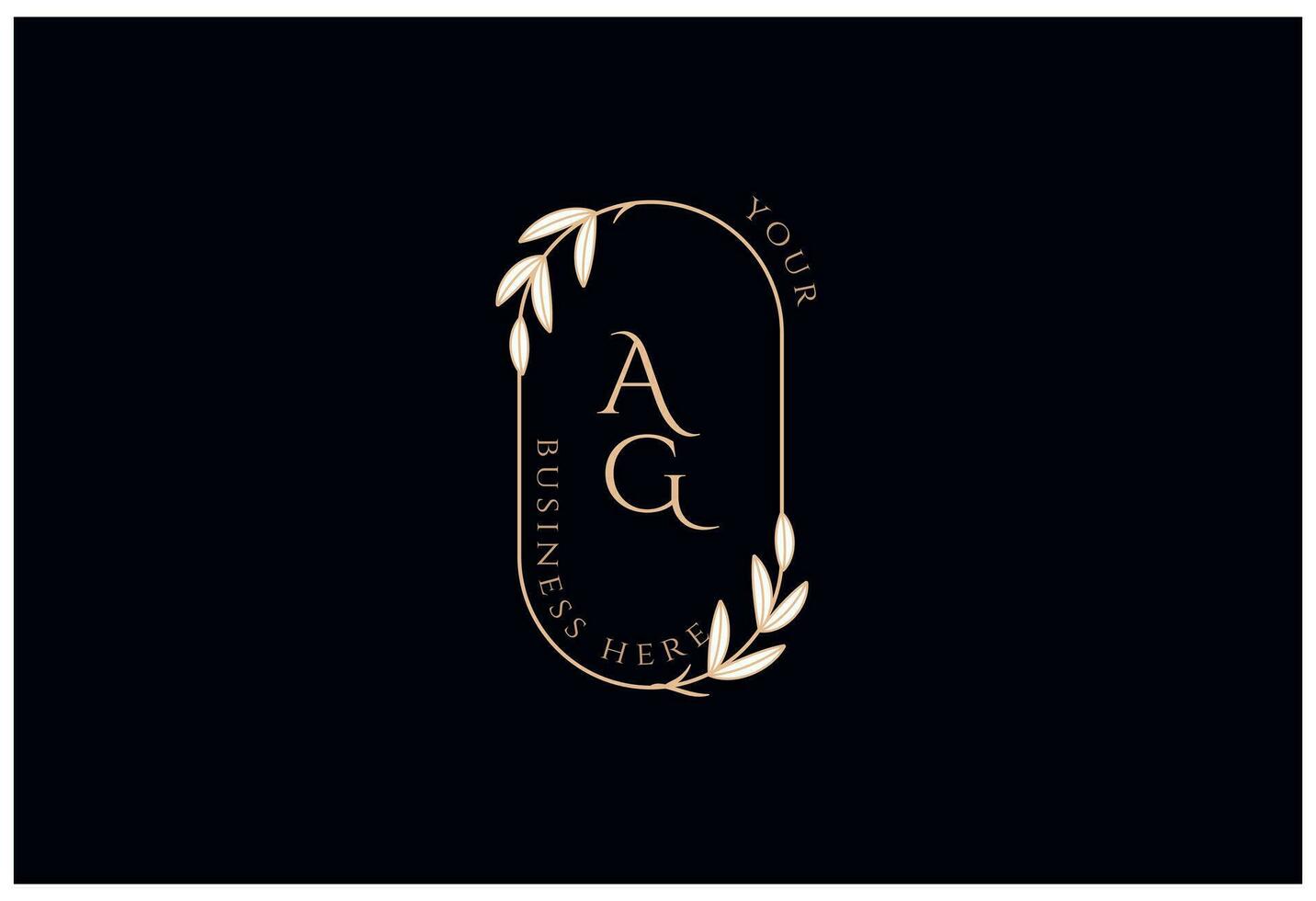 AG vector logo with wedding ceremony for branding design