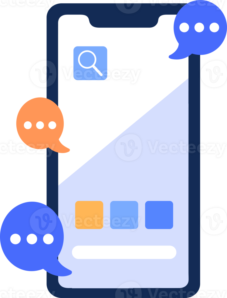 Smartphone concept in UX UI flat style png