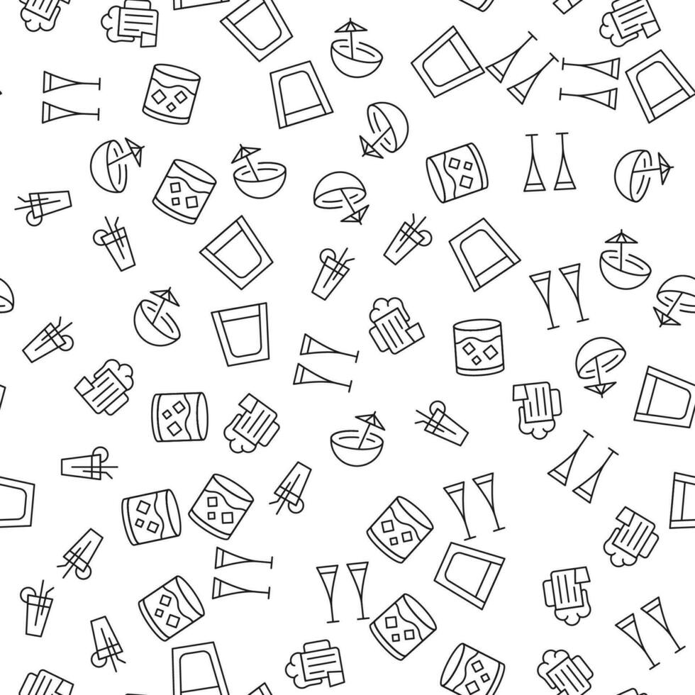 Coconut Water, Beer, Whiskey, Beach Cocktail Seamless Pattern for printing, wrapping, design, sites, shops, apps vector