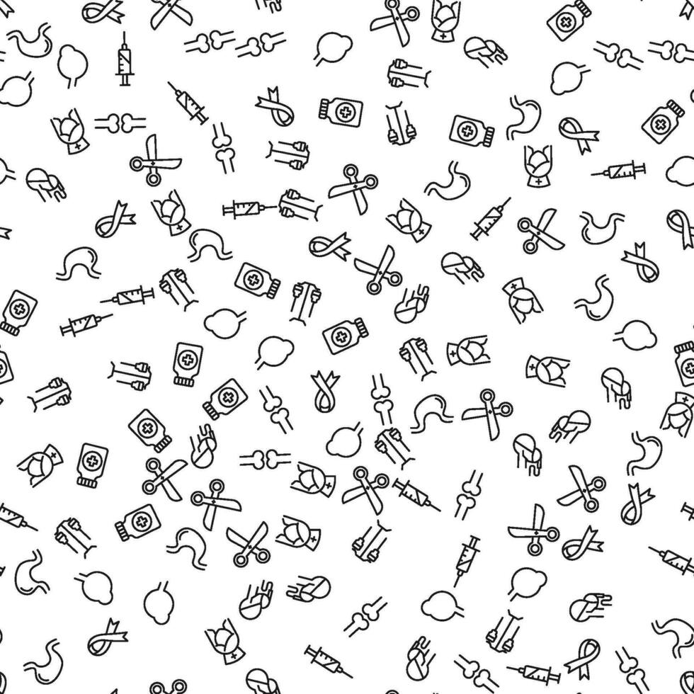 Eye, Cancer Ribbon, Nurse Seamless Pattern for printing, wrapping, design, sites, shops, apps vector