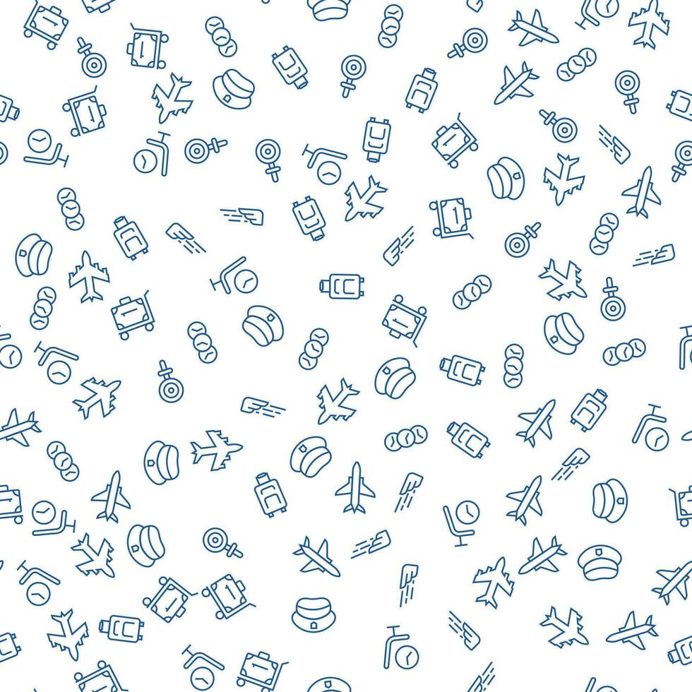 Plane, Pilot, Flying Seamless Pattern for printing, wrapping, design, sites, shops, apps vector