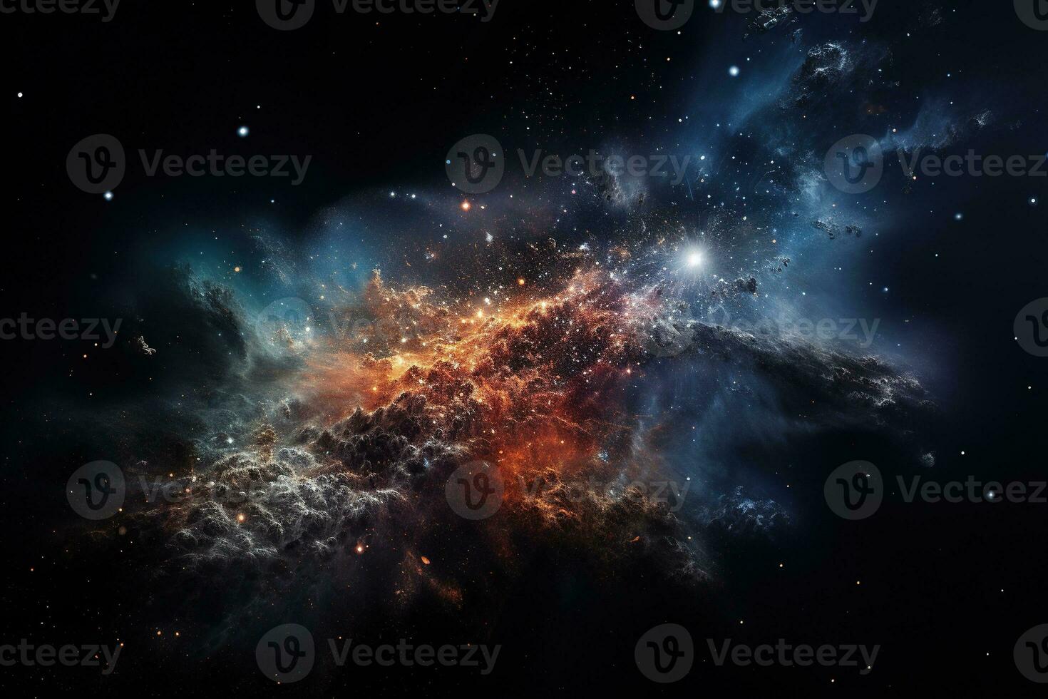 Big bang in deep space. Birth of the Universe photo