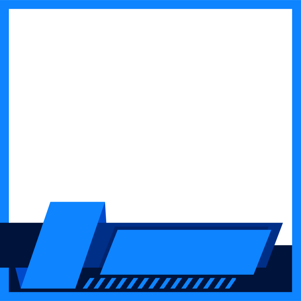 blue frame border transparent background 32186581 PNG