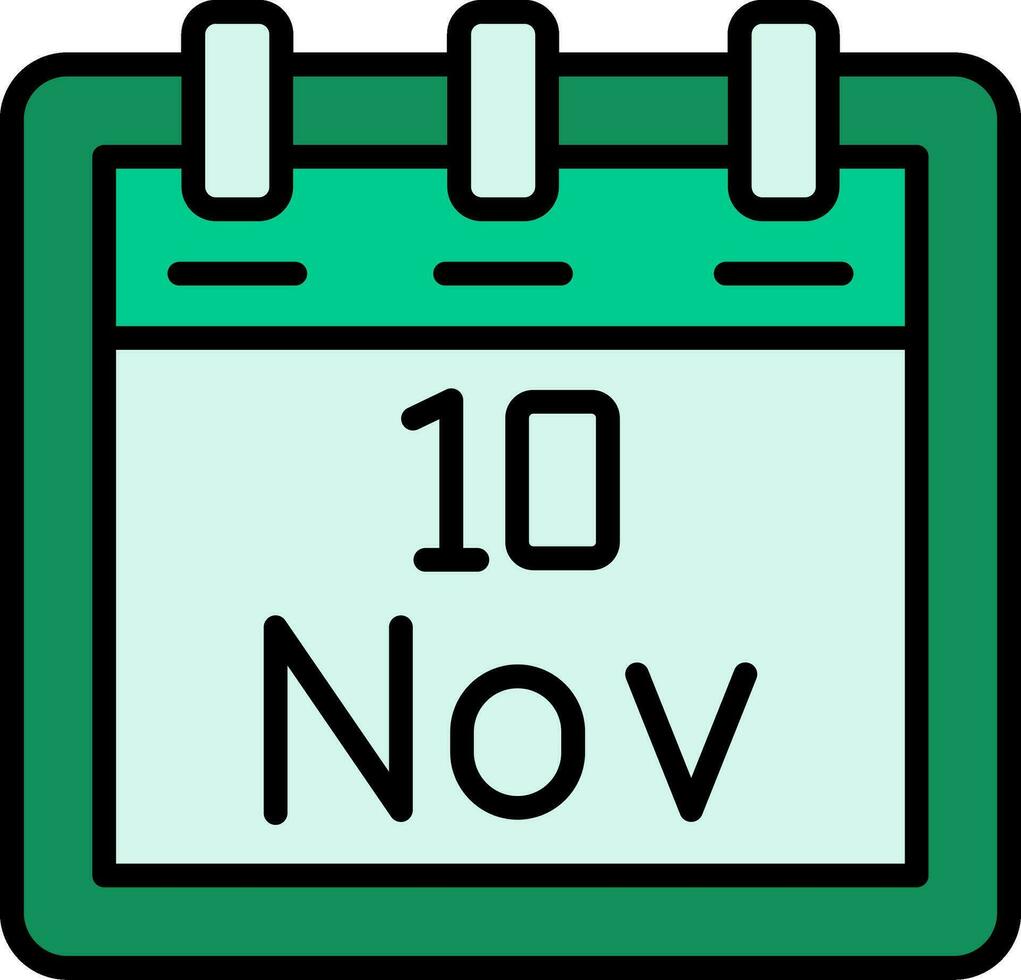 noviembre 10 vector icono