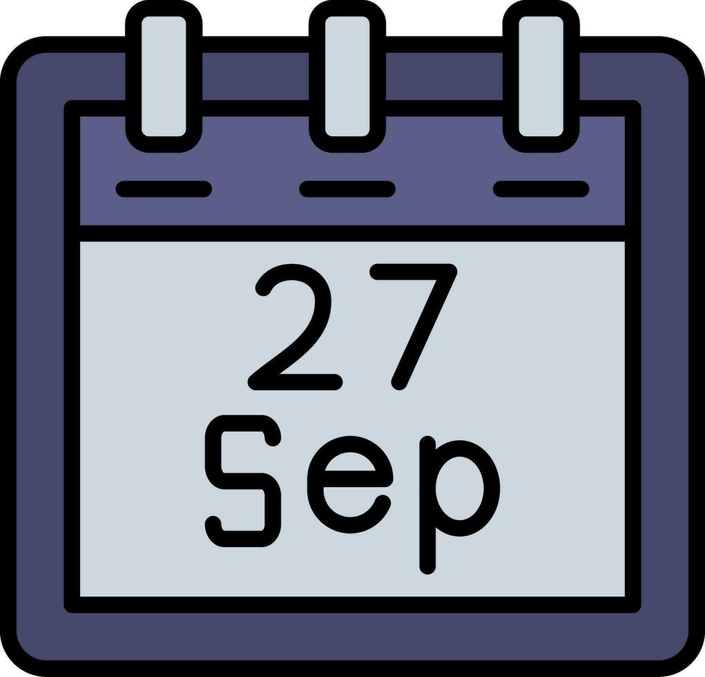 septiembre 27 vector icono