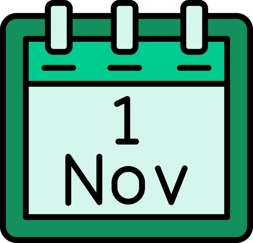noviembre 1 vector icono