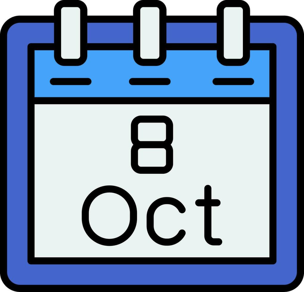October 8 Vector Icon