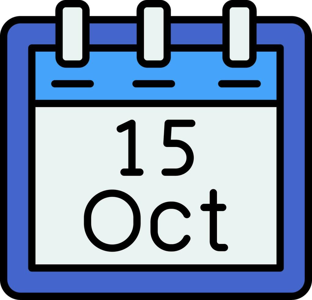October 15 Vector Icon