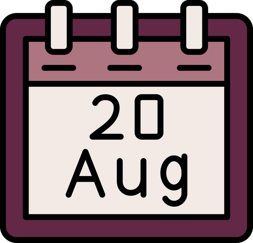 August 20 Vector Icon