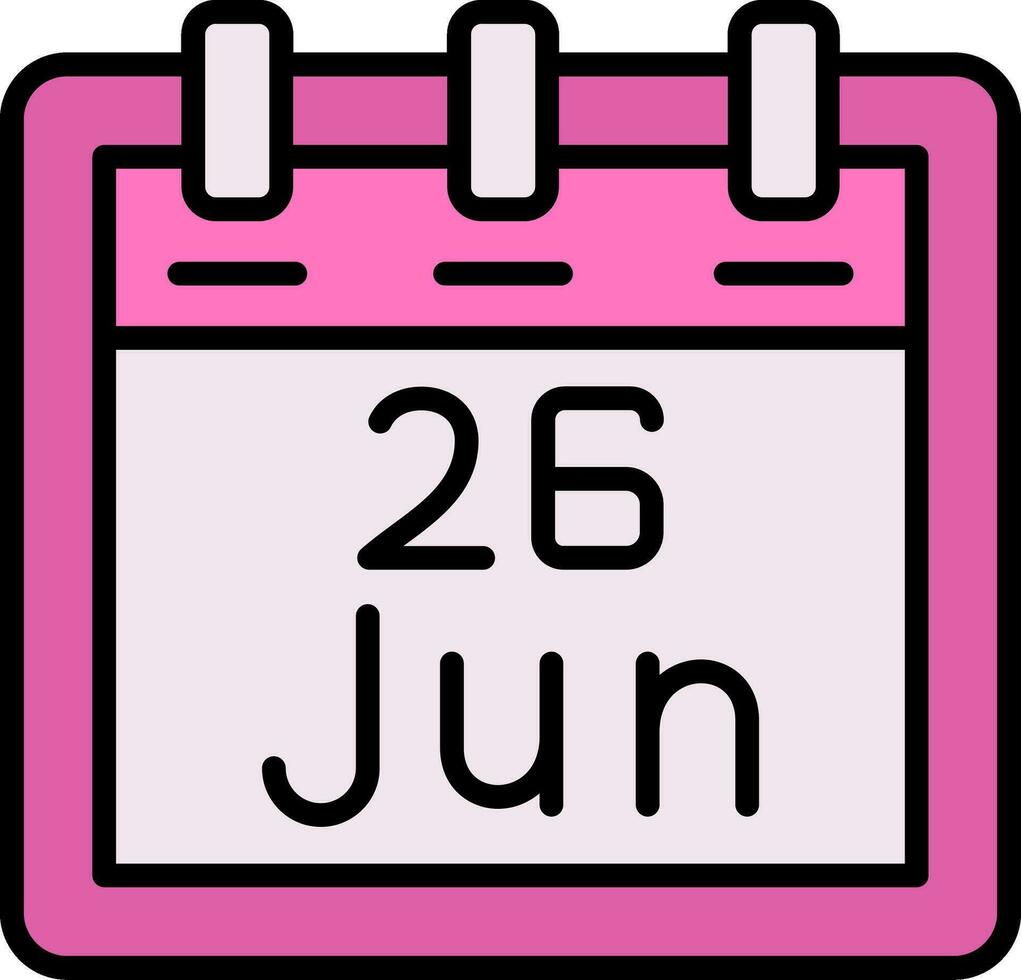 June 26 Vector Icon