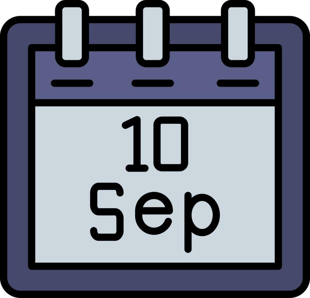 septiembre 10 vector icono