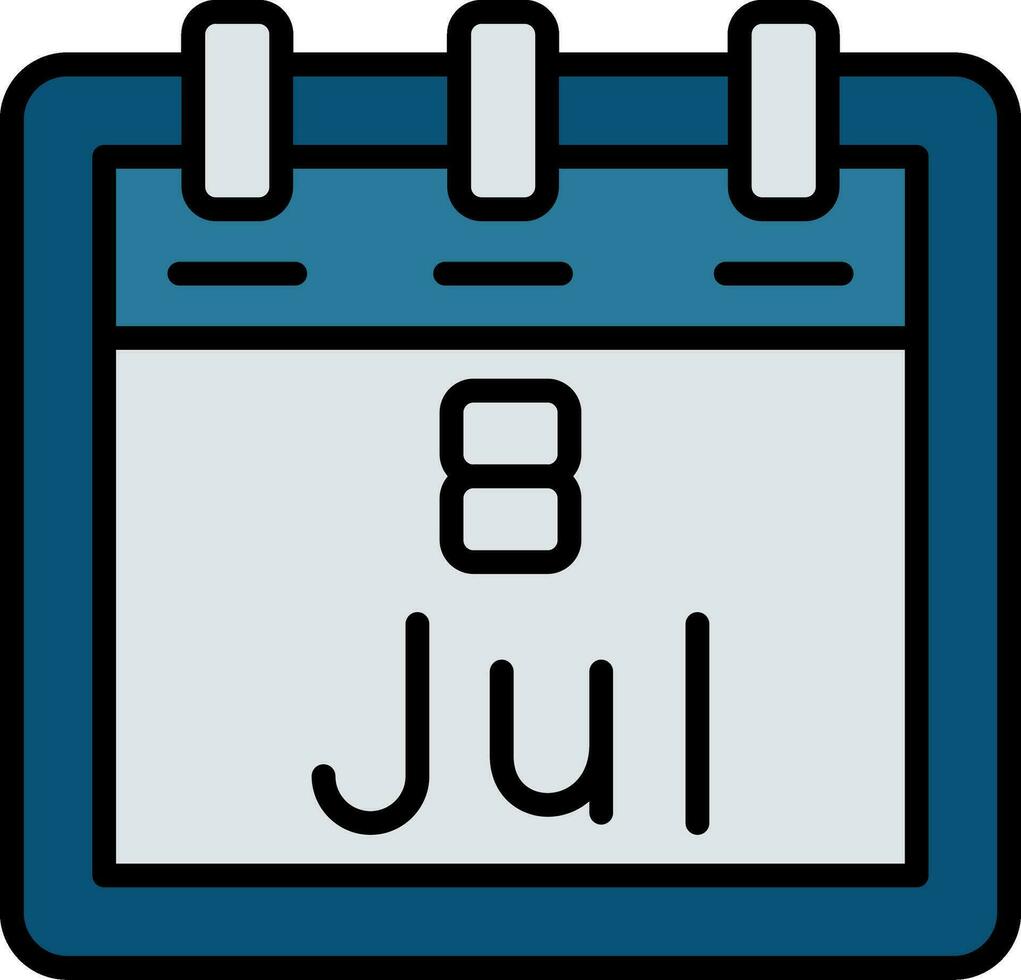 July 8 Vector Icon