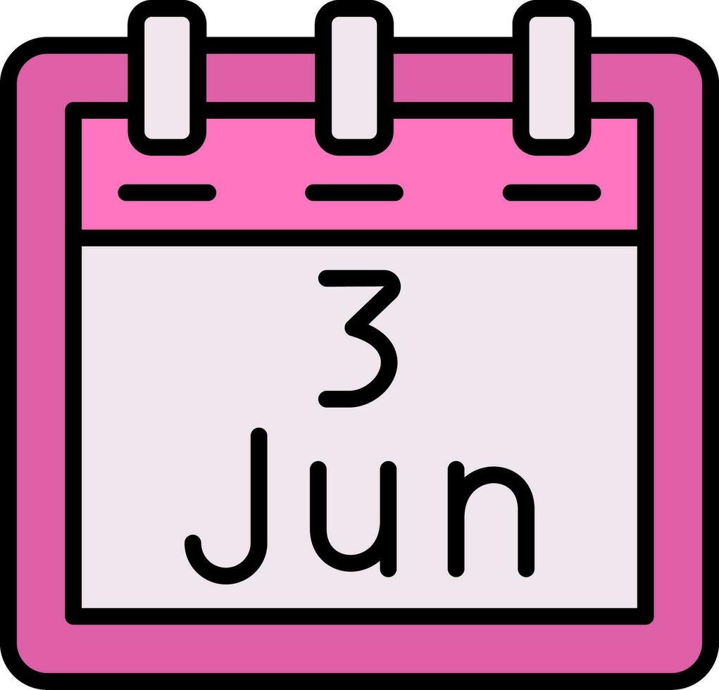 junio 3 vector icono