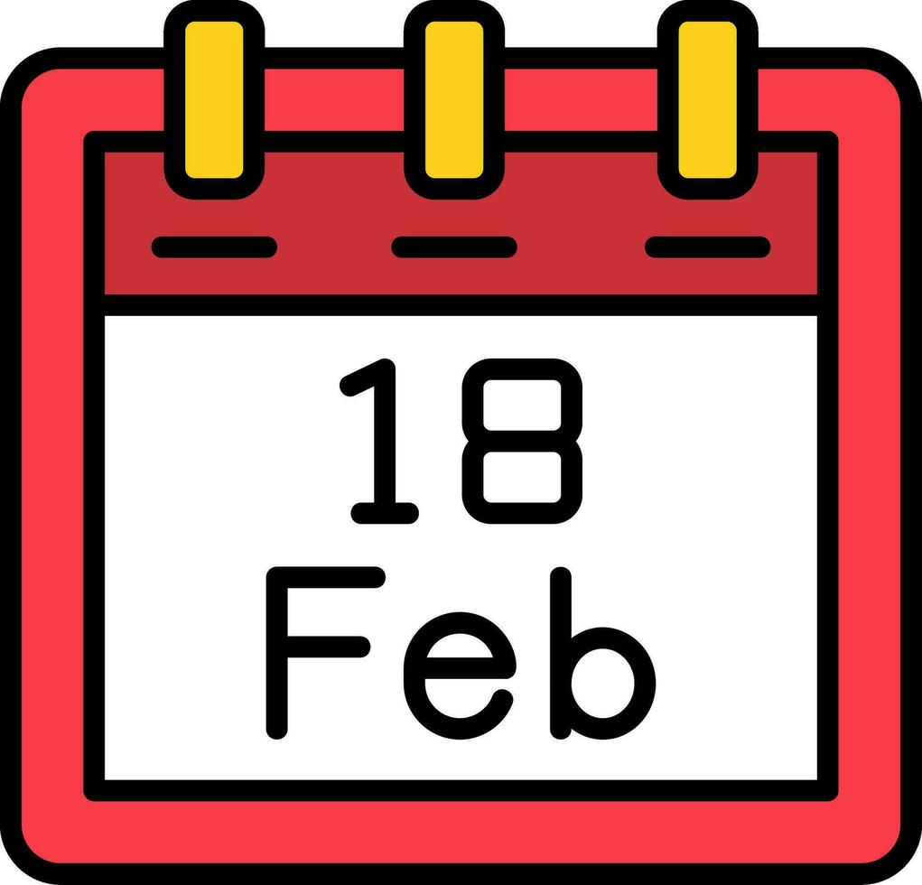 February 18 Vector Icon