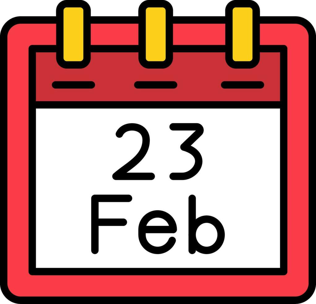 February 23 Vector Icon