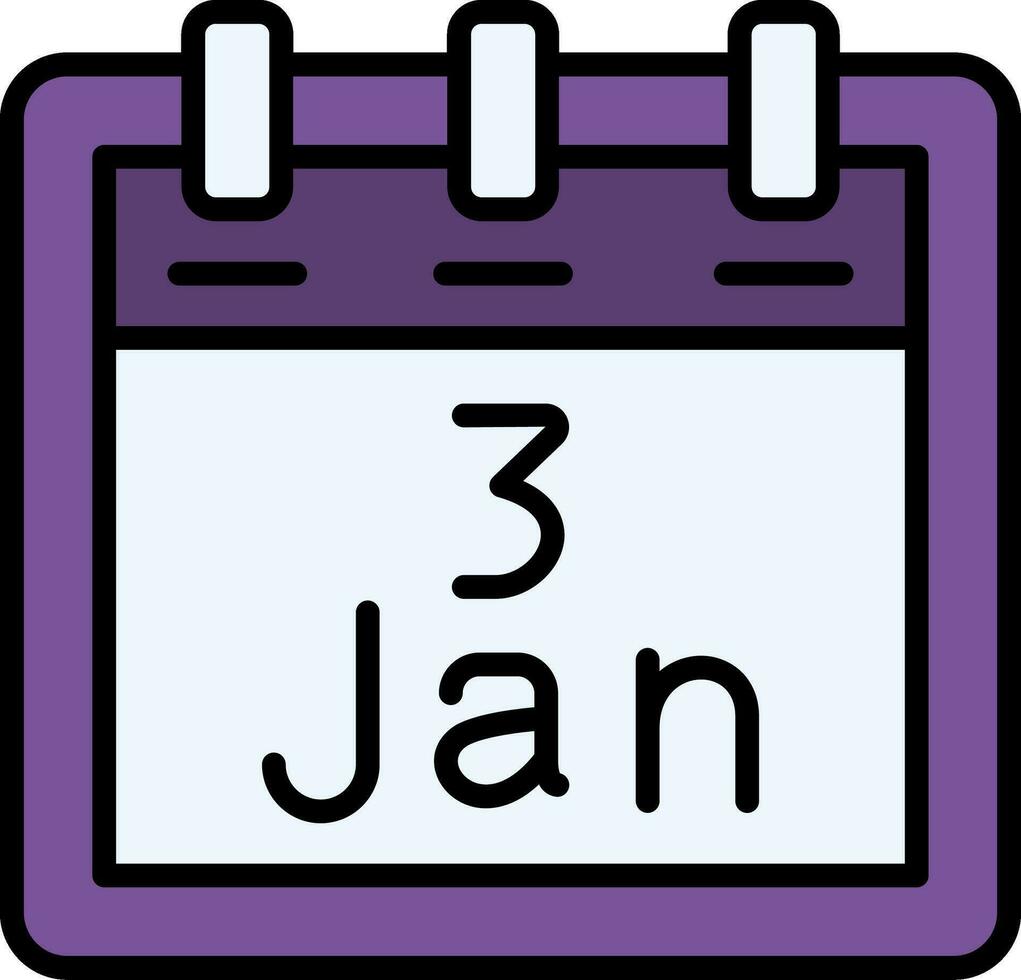 January 3 Vector Icon