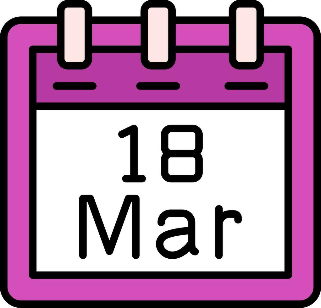 March 18 Vector Icon