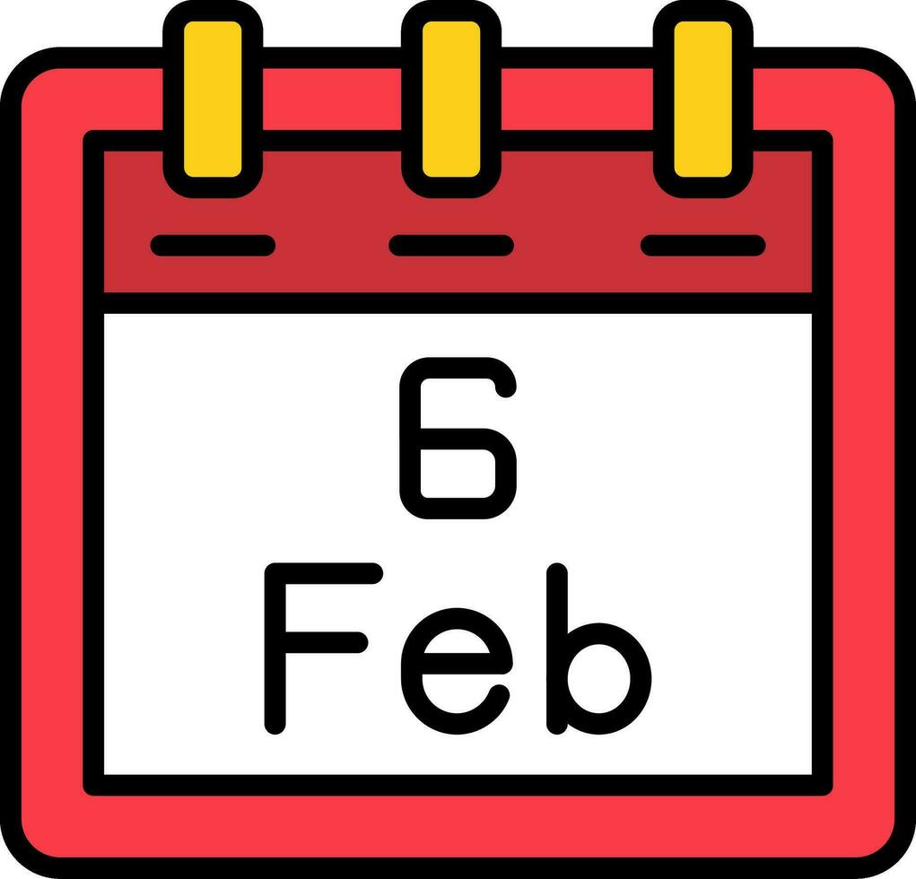February 6 Vector Icon