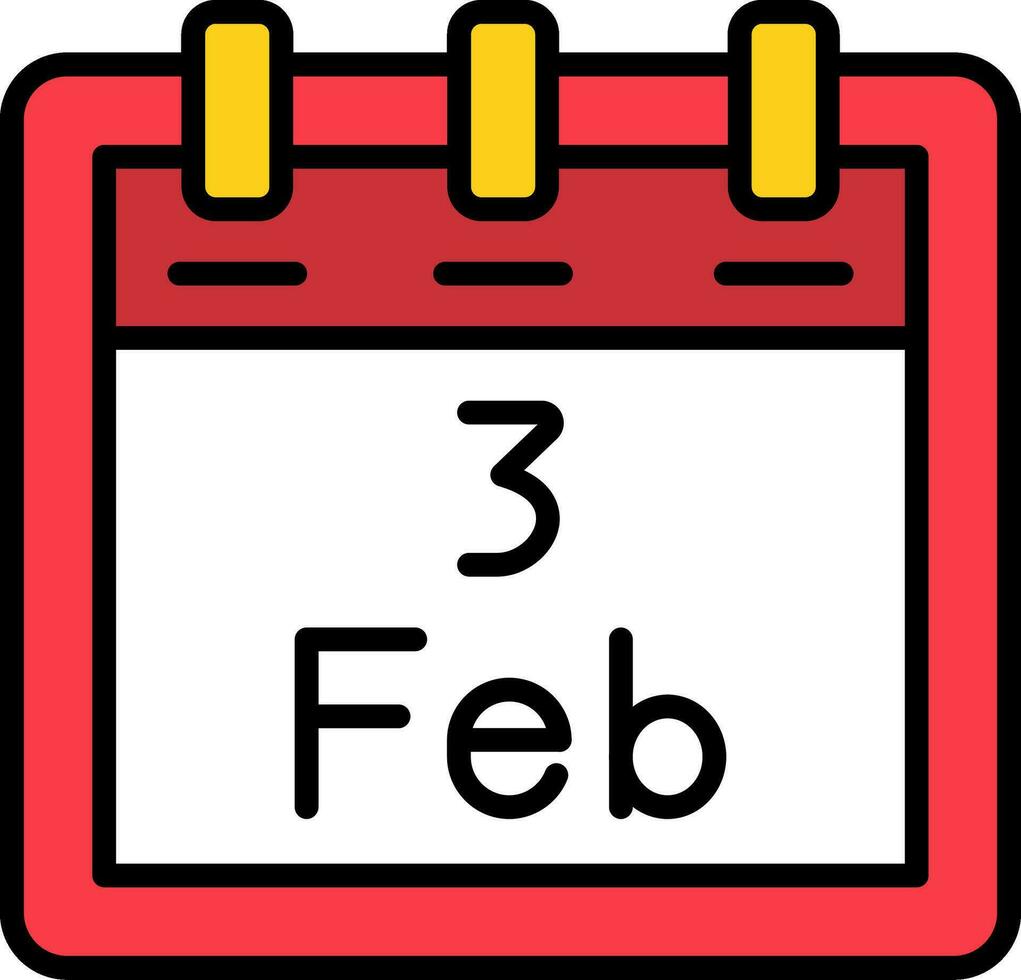 February 3 Vector Icon