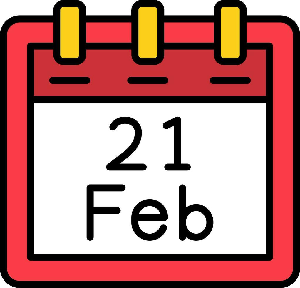 February 21 Vector Icon